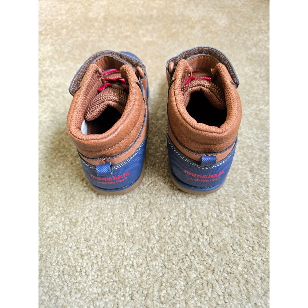 Stride Rite Munchkin Harry Boys Duck Boots Blue Brown Size 12M Little Boy‎